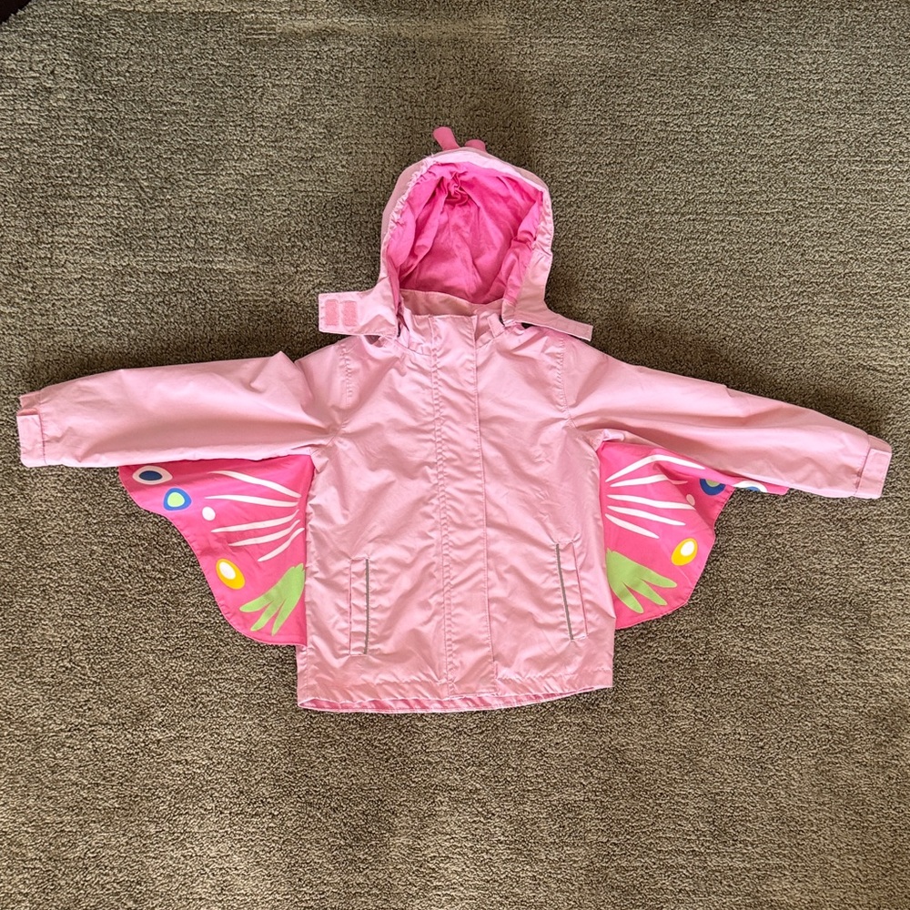 Lily & Dan Kids Butterfly Raincoat with Hood, XS